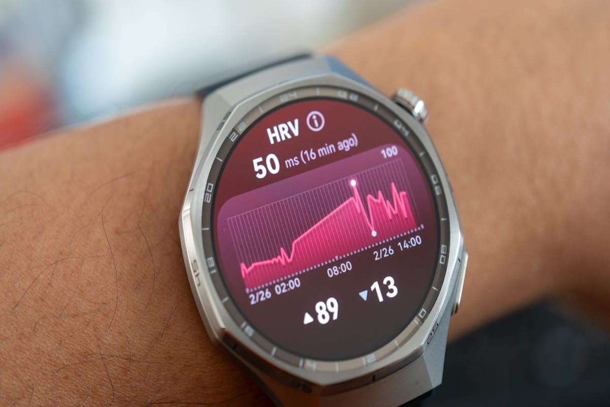 Smartwatch som visar HRV.